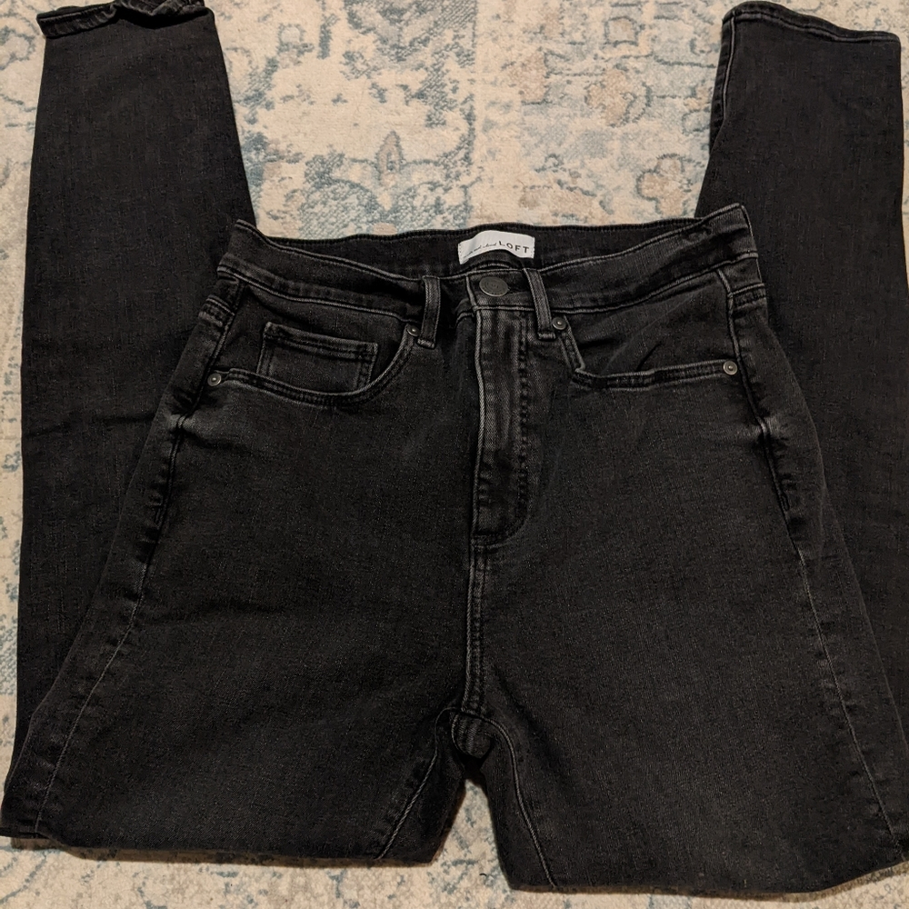 Loft high waist skinny black jeans